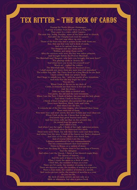 deck of cards lyrics
